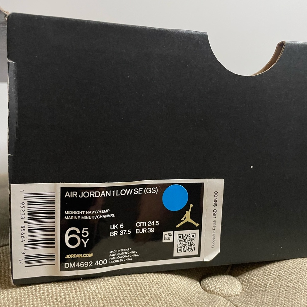 Air Jordan Low “Denim” Navy Blue Sneakers Size 6.5 Boys, Size 8.5 Women’s - Picture 15 of 16